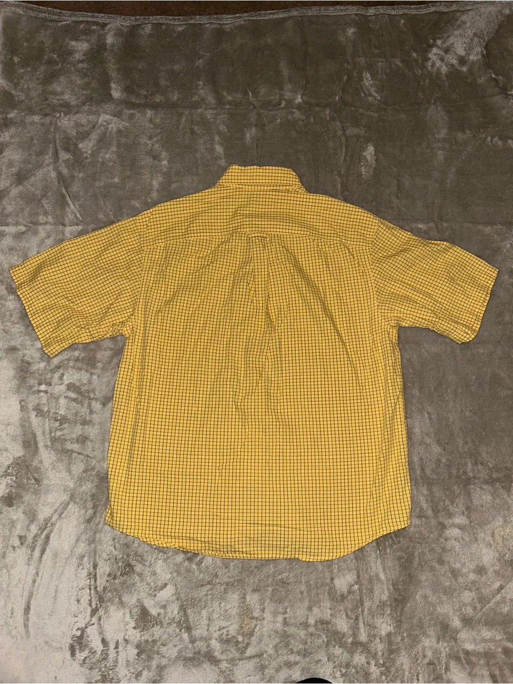 Columbia Yellow and Black Check Short-Sleeve Button-Down Shirt M